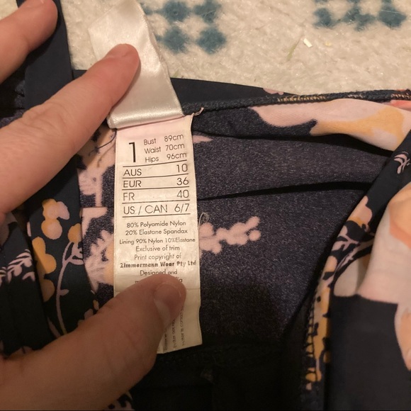 Zimmermann Black Pink Rose Floral Halter Swim Suit - Picture 9 of 9